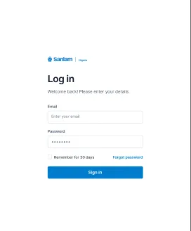 Login screen for the asset management tool